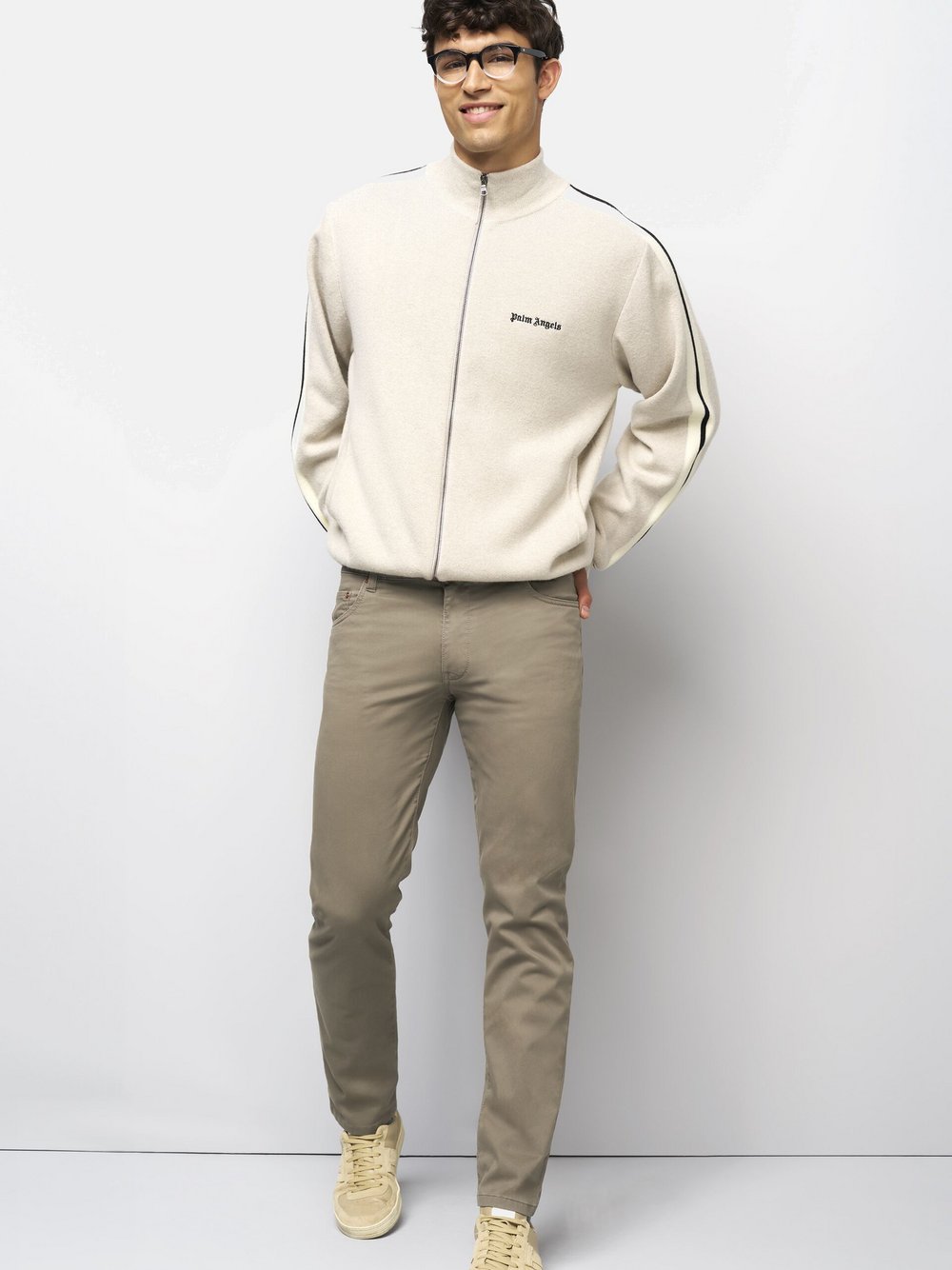 MEYER Chinohose M5 Five Pocket Herren Baumwolle weiß, 32-30