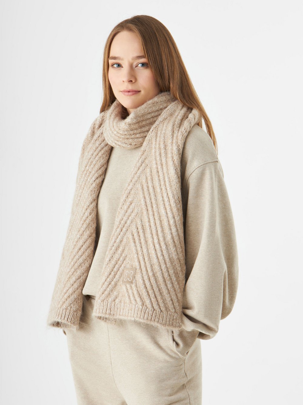 Thumbnail - Codello Schal Damen beige gestreift, ONE SIZE