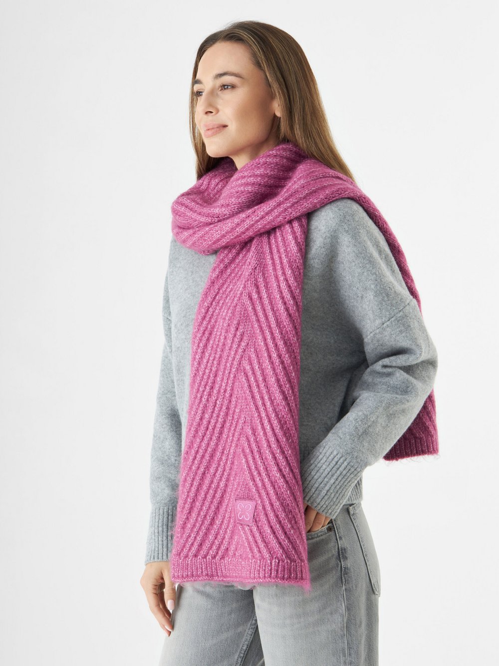 Thumbnail - Codello Schal Damen pink gestreift, ONE SIZE