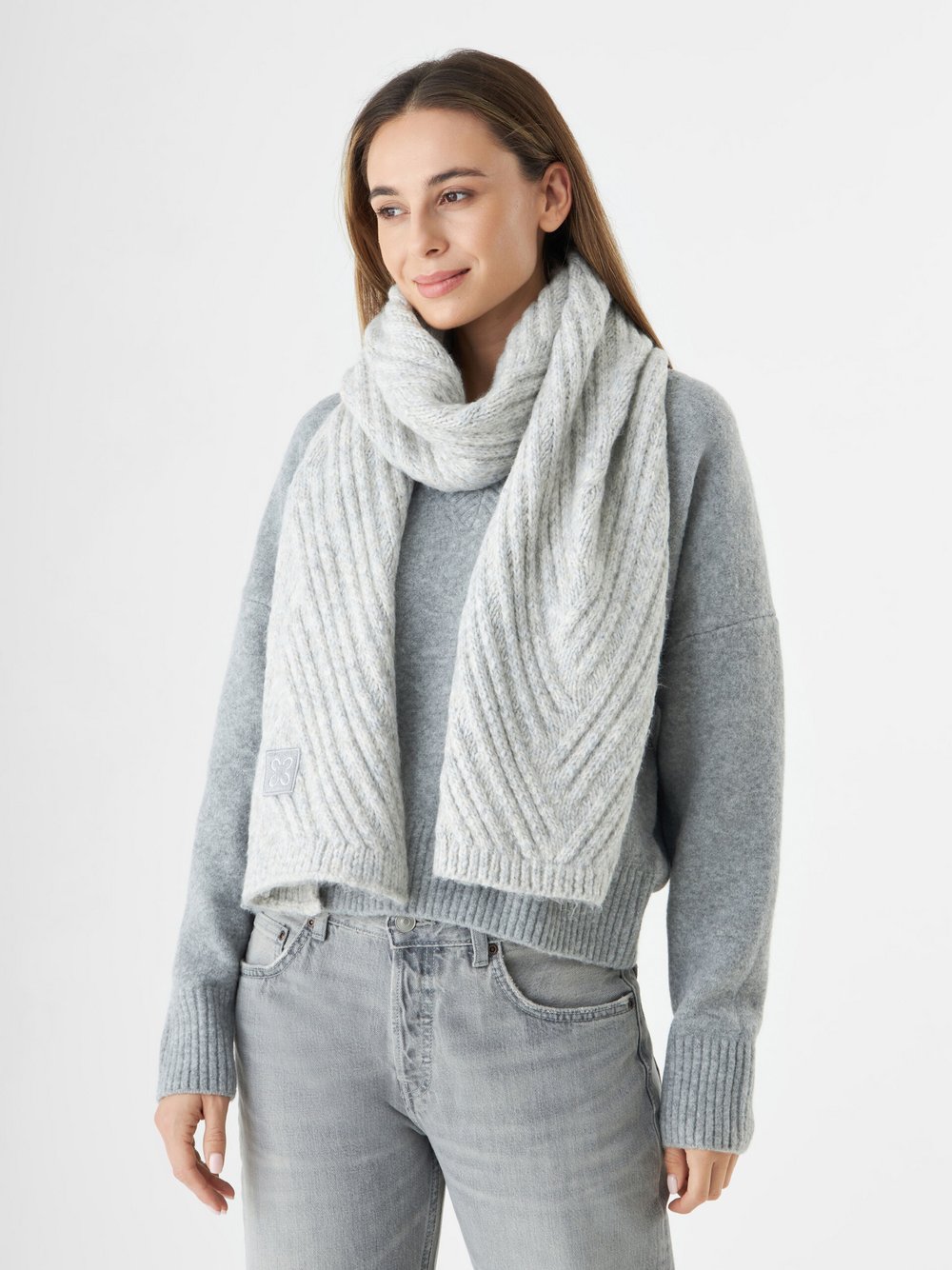 Thumbnail - Codello Schal Damen grau gestreift, ONE SIZE