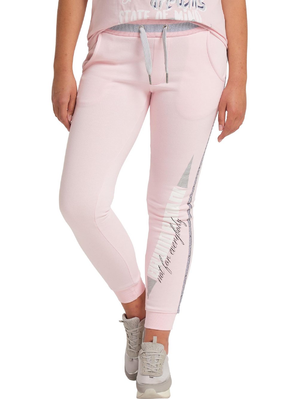 Bruno Banani Jogginghose  Damen Baumwolle rosa bedruckt, XXXL