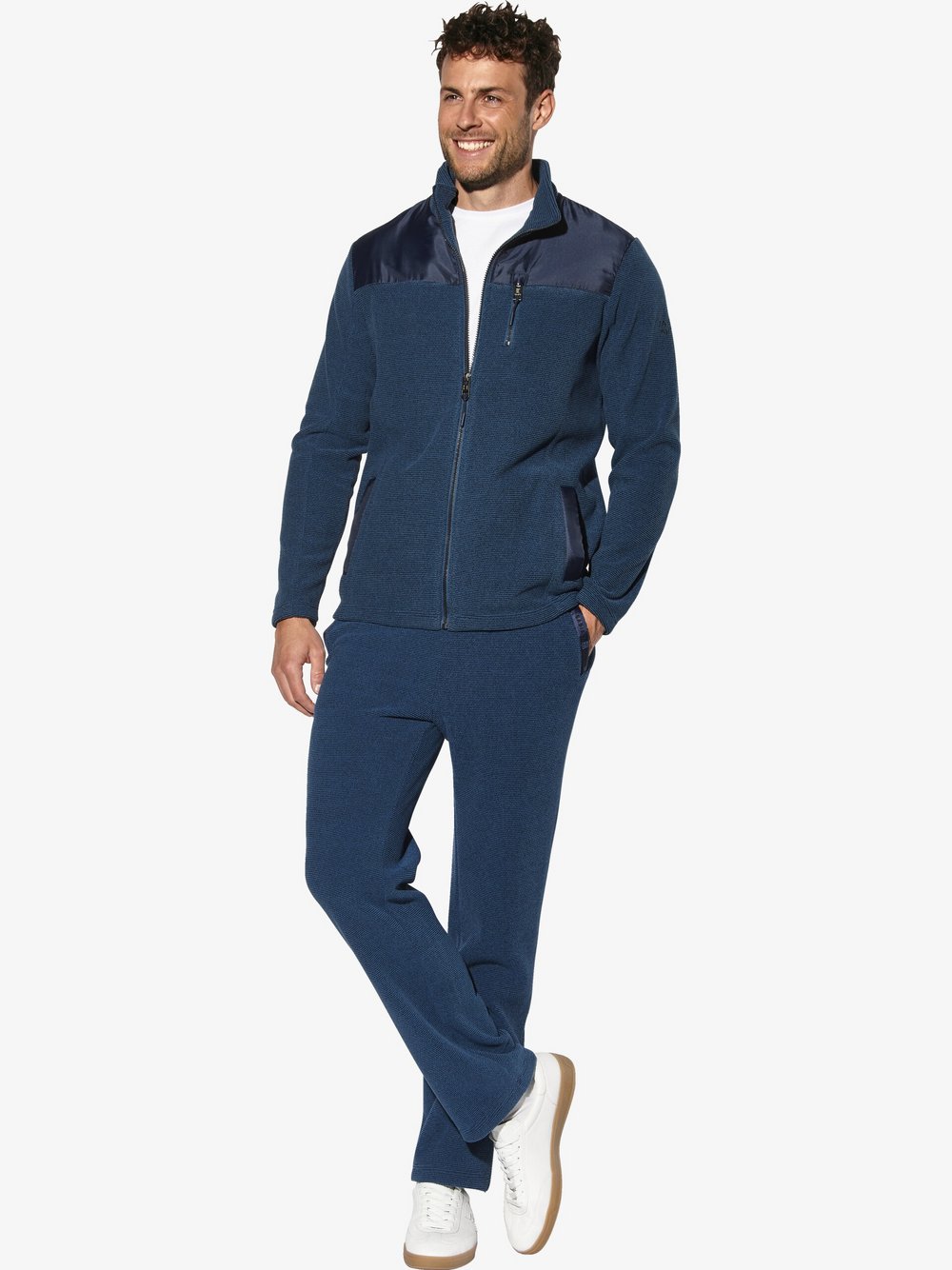 Thumbnail - BABISTA Fleecejacke Herren blau gemustert, XXXL