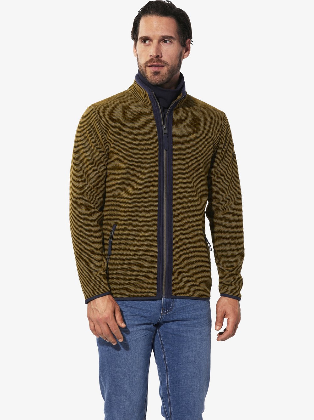 Thumbnail - BABISTA Sweatjacke Herren braun gestreift, XXXL