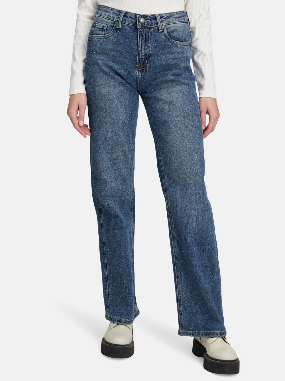 Cartoon Stretch-Jeans Damen Baumwolle blau, 38