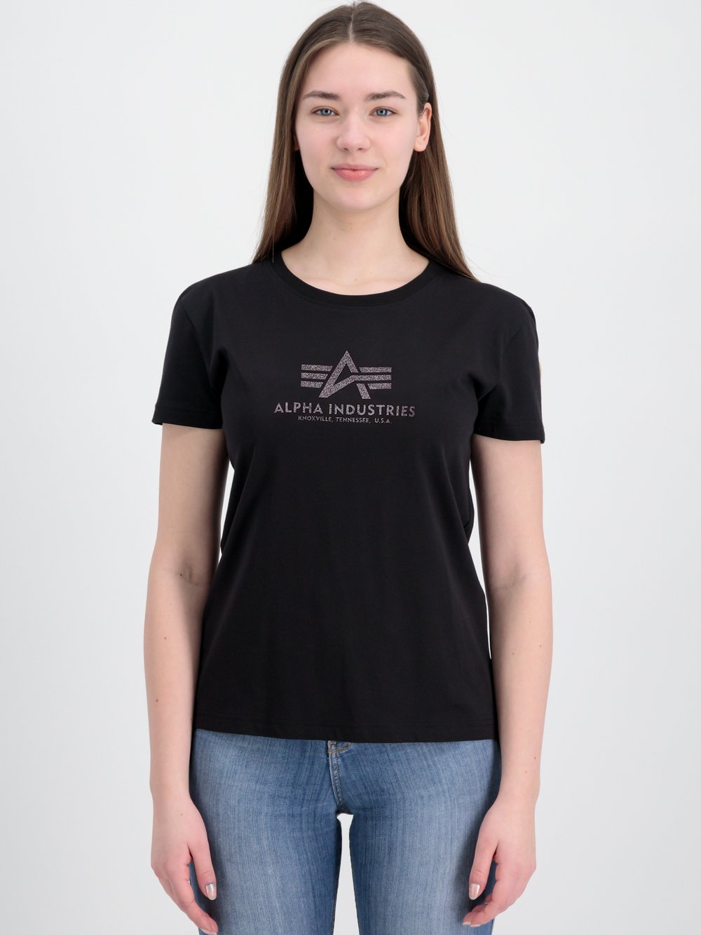 Alpha Industries T-Shirt Damen Baumwolle schwarz, M