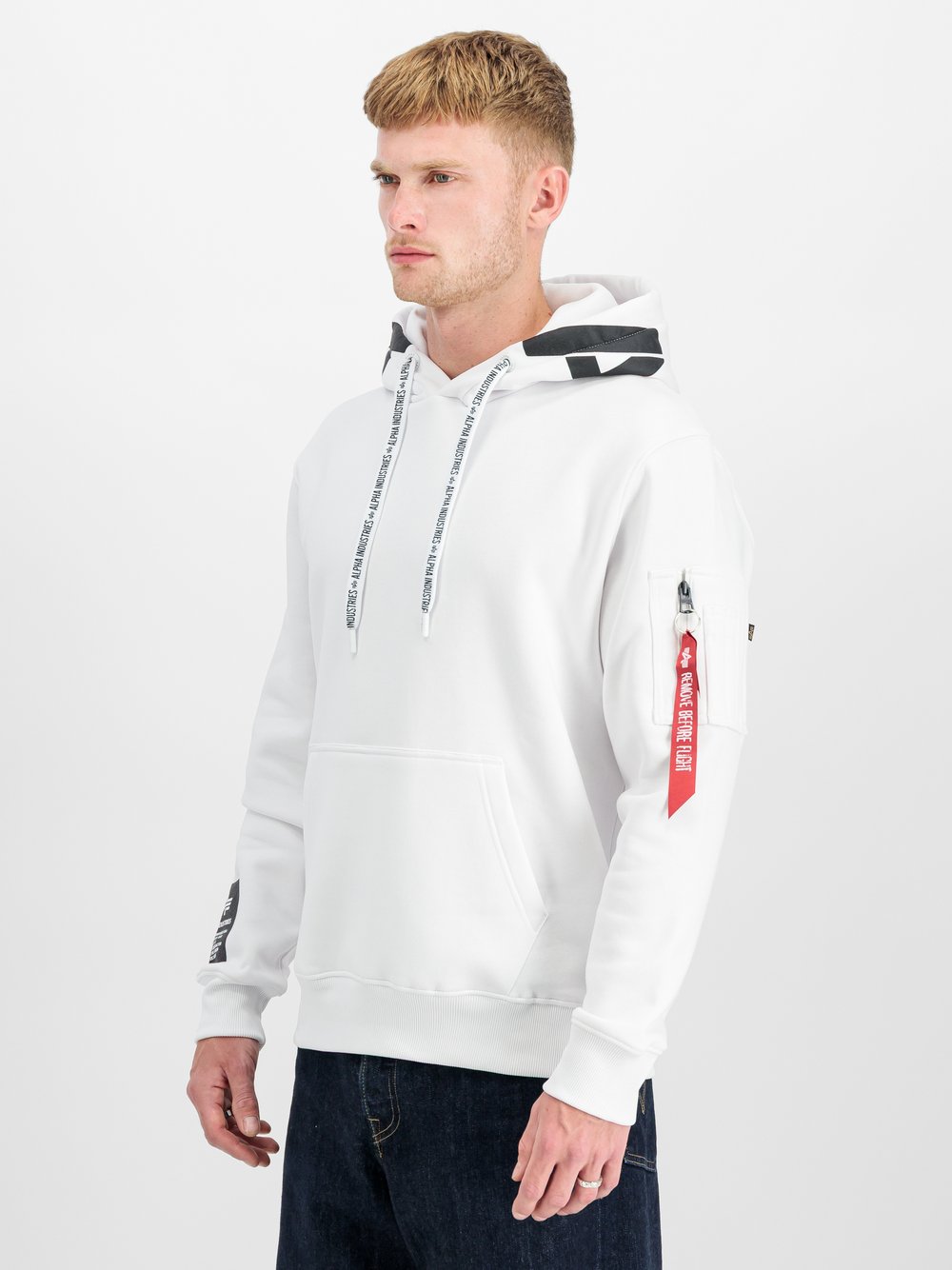 Alpha Industries Kapuzenpullover Herren Baumwolle weiß, M