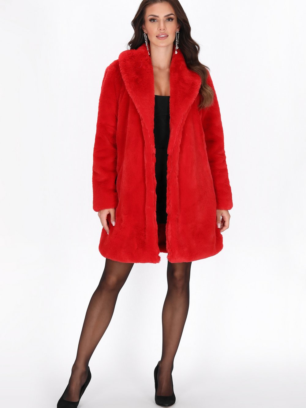 Faina Mantel Damen rot, L