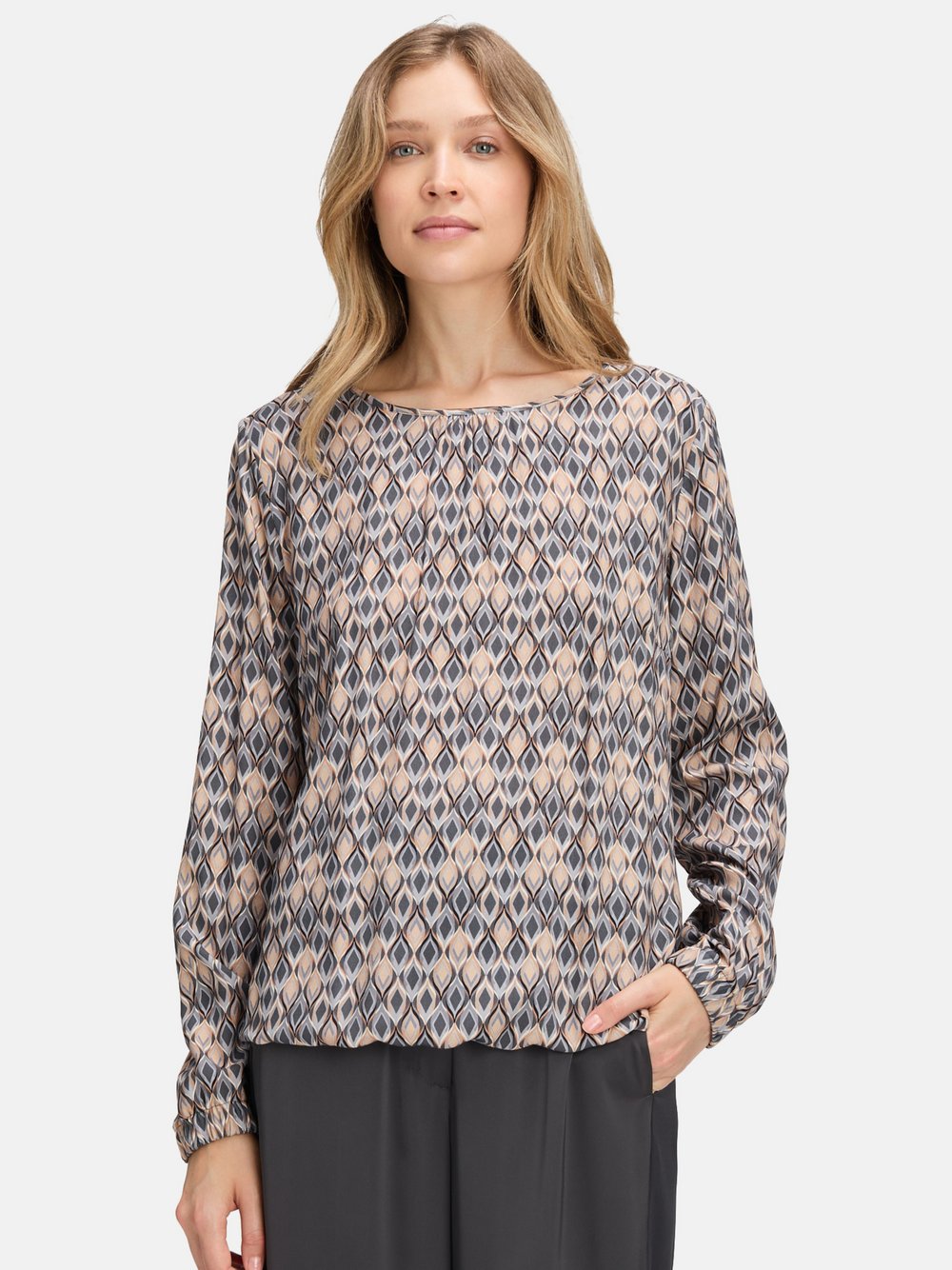 Betty Barclay Schlupfbluse Damen Viskose grau gemustert, 40