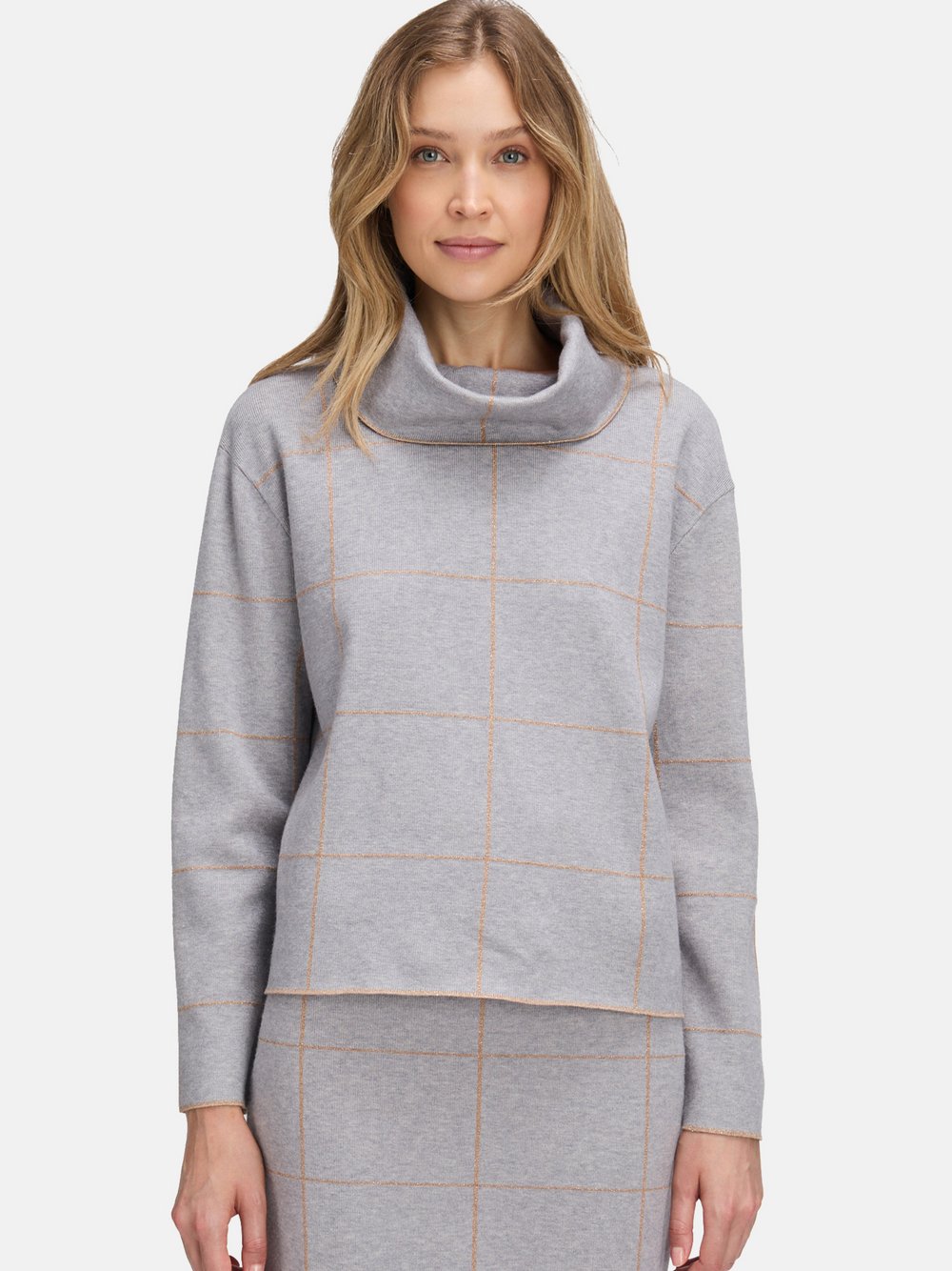 Betty Barclay Strickpullover Damen Viskose grau kariert, 44