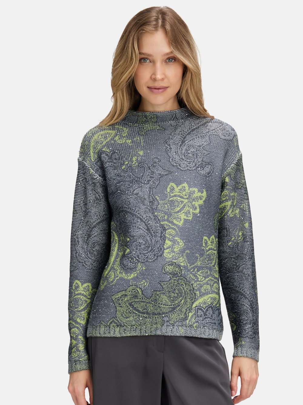 Betty Barclay Strickpullover Damen grau gemustert, 42