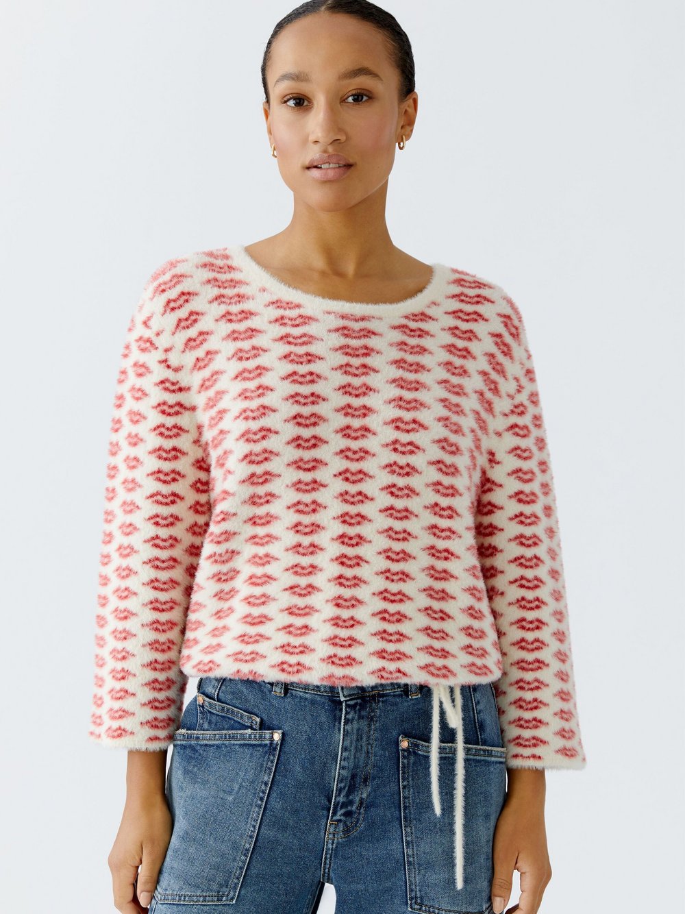 Thumbnail - Oui Pullover Damen Polyamid weiß, 36