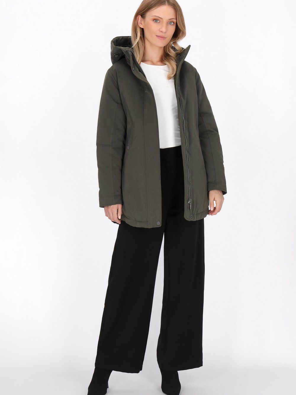 Dreimaster Parka Damen Baumwolle grün, L