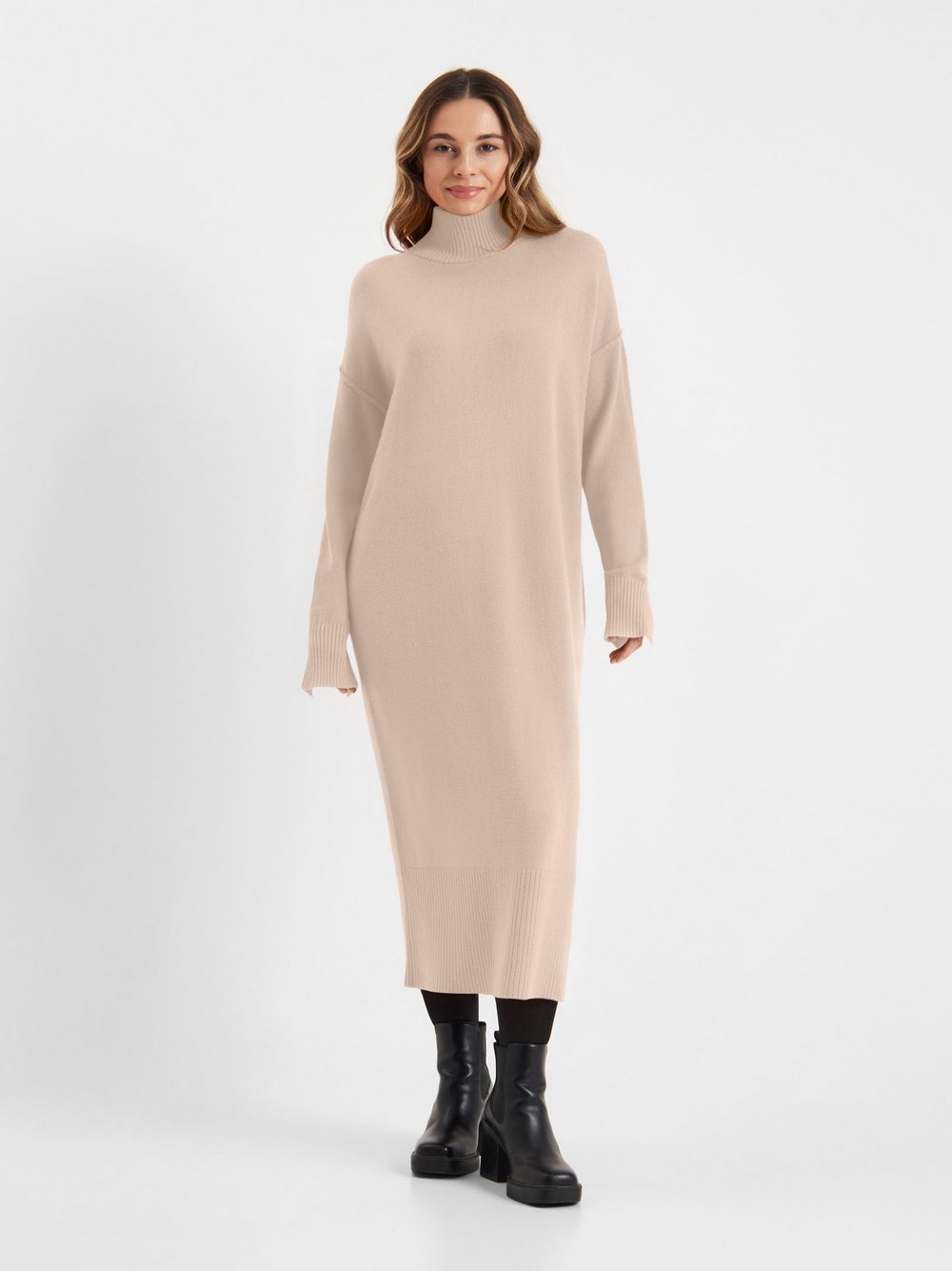 Thumbnail - Frieda & Freddies Strickkleid Damen Viskose beige, 42