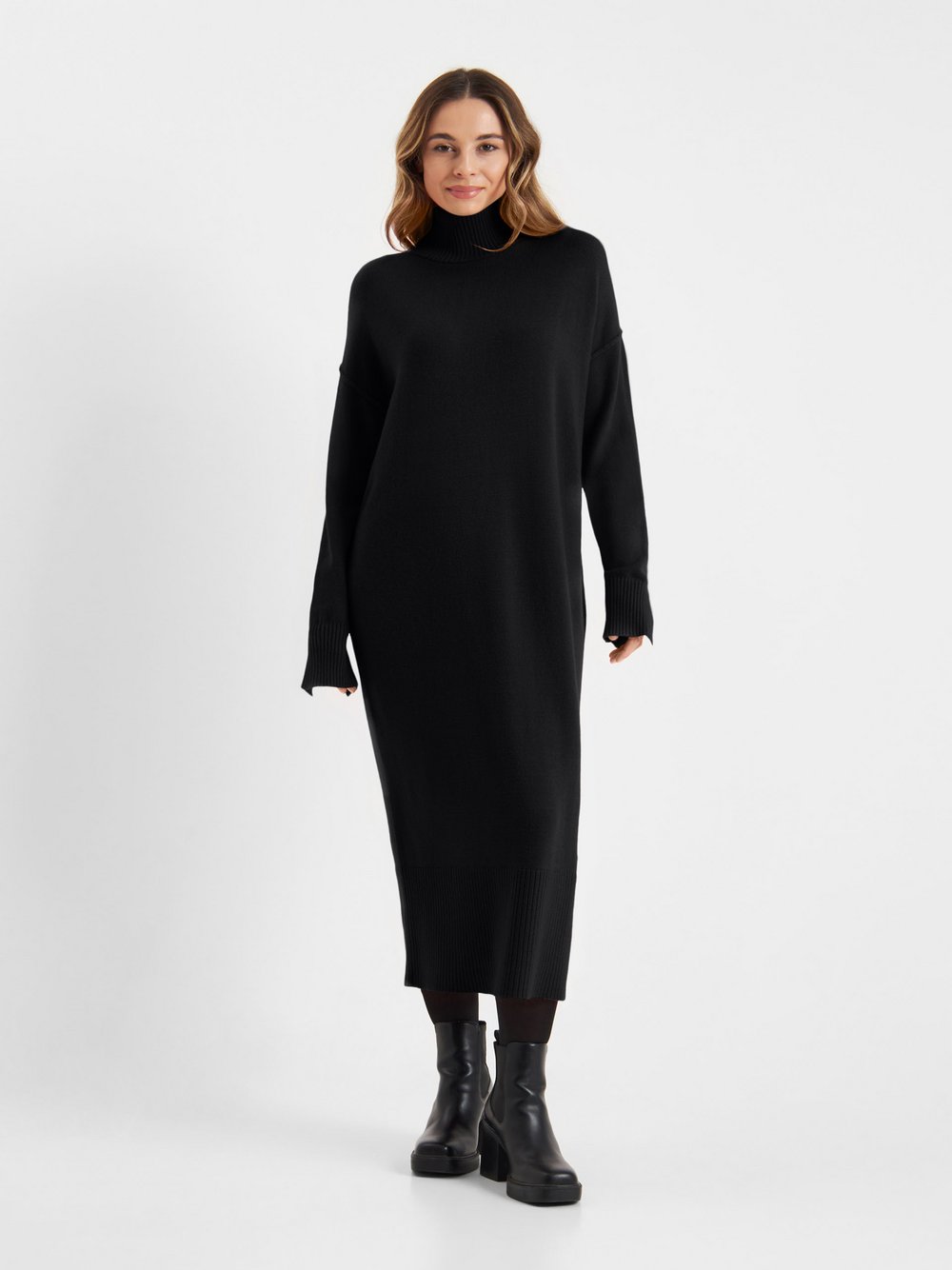 Frieda & Freddies Strickkleid Damen Viskose schwarz, 36