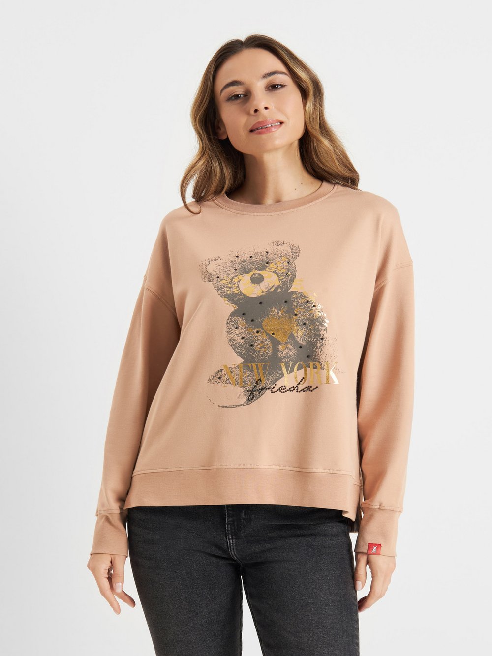 Frieda & Freddies Rundhalsshirt Damen Baumwolle beige, 36