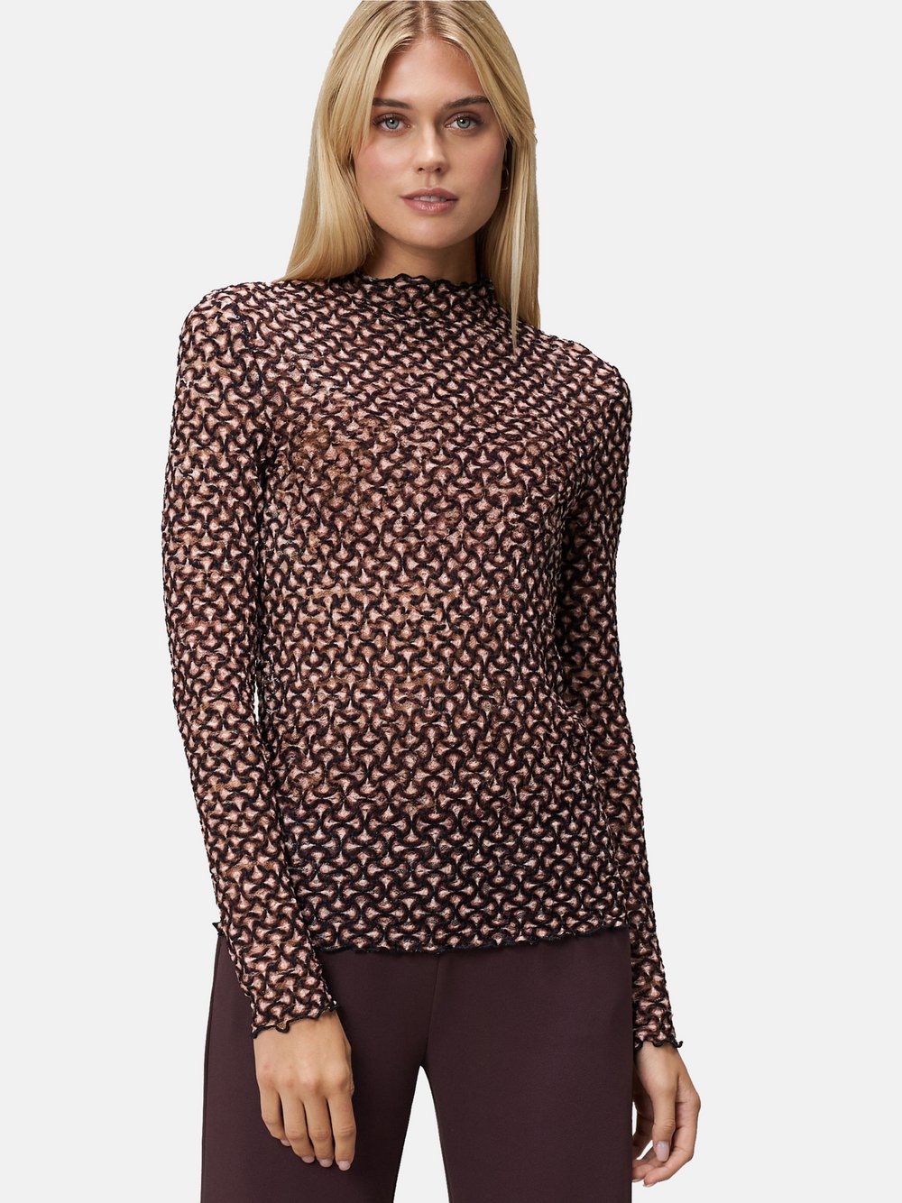 zero Shirt Damen Polyamid braun gemustert, 36
