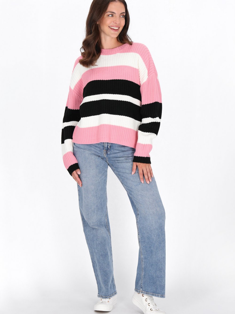 Usha Pullover Damen mehrfarbig gestreift, M/L