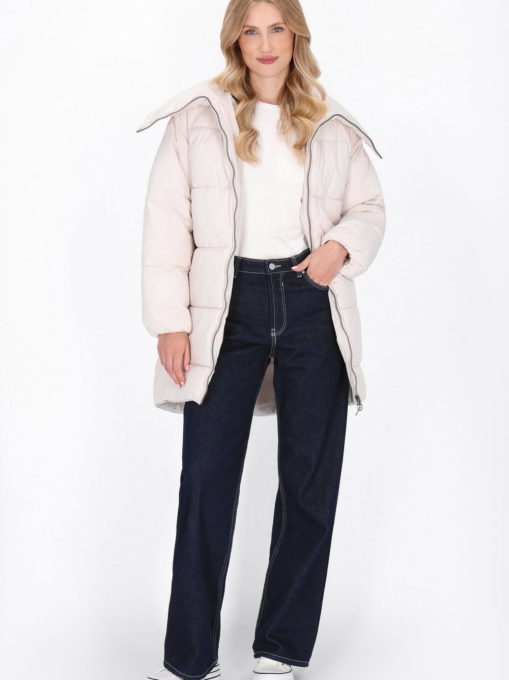 Dreimaster Mantel Damen weiß, M