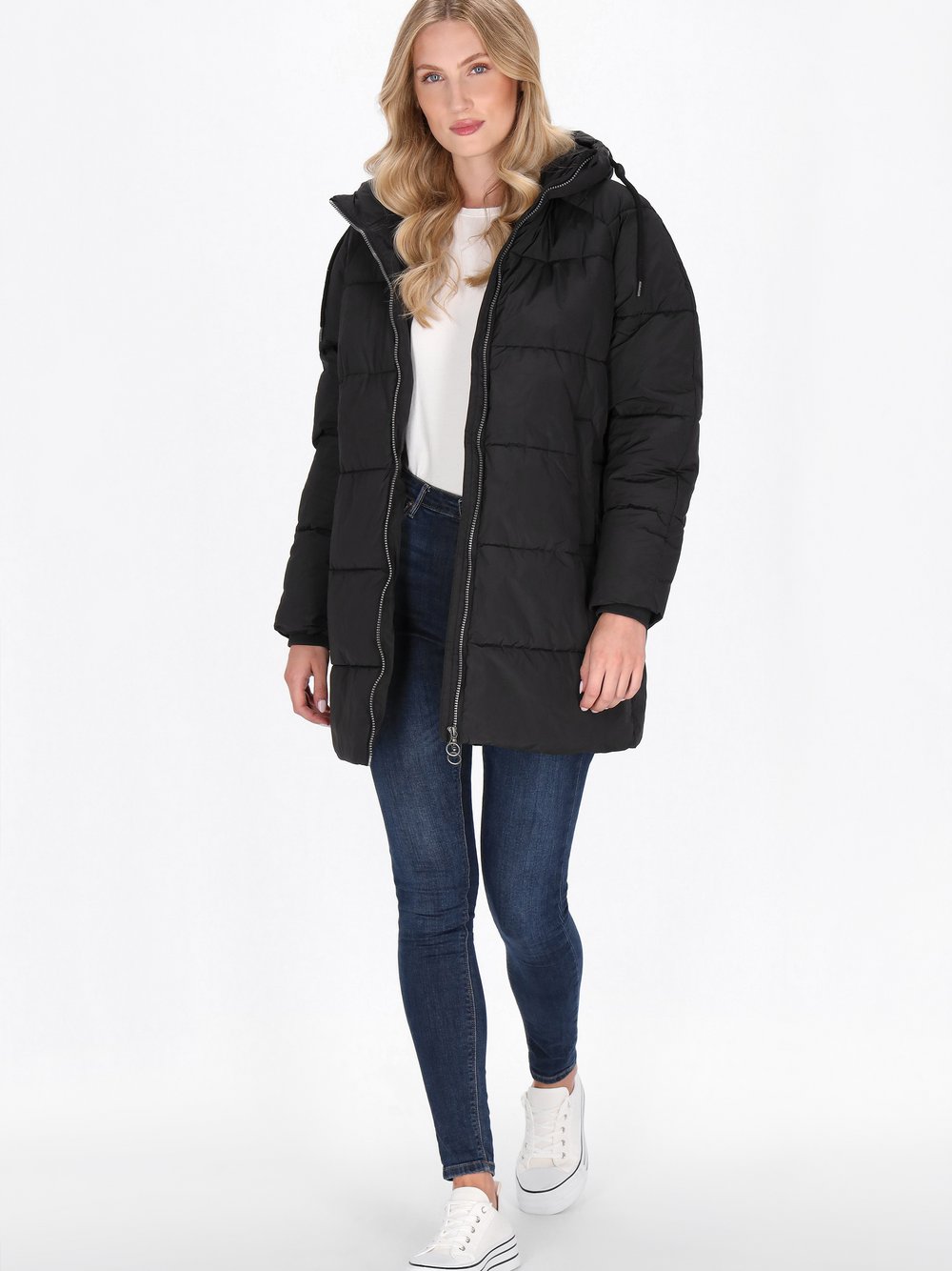 Dreimaster Mantel Damen schwarz, S