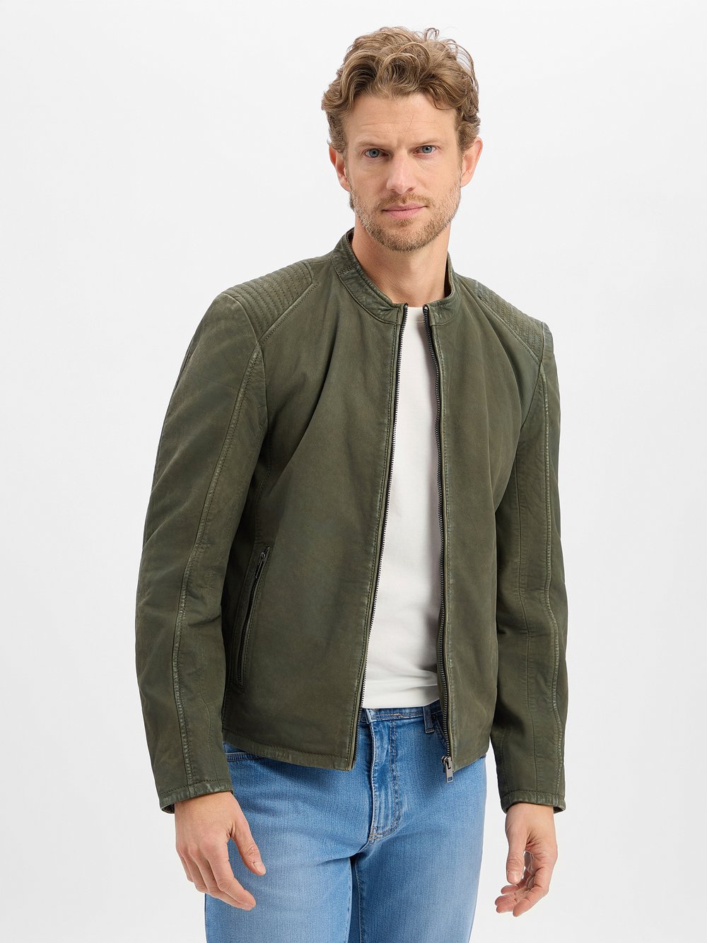 Mauritius Lederjacke Herren grün, S