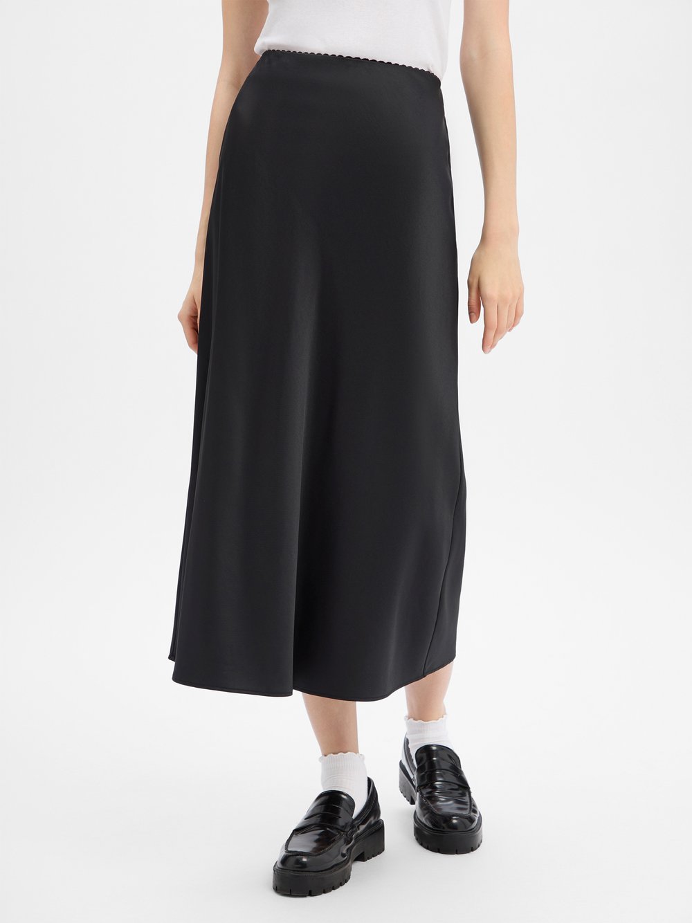 s.Oliver BLACK LABEL Satinrock Damen Viskose schwarz, 40