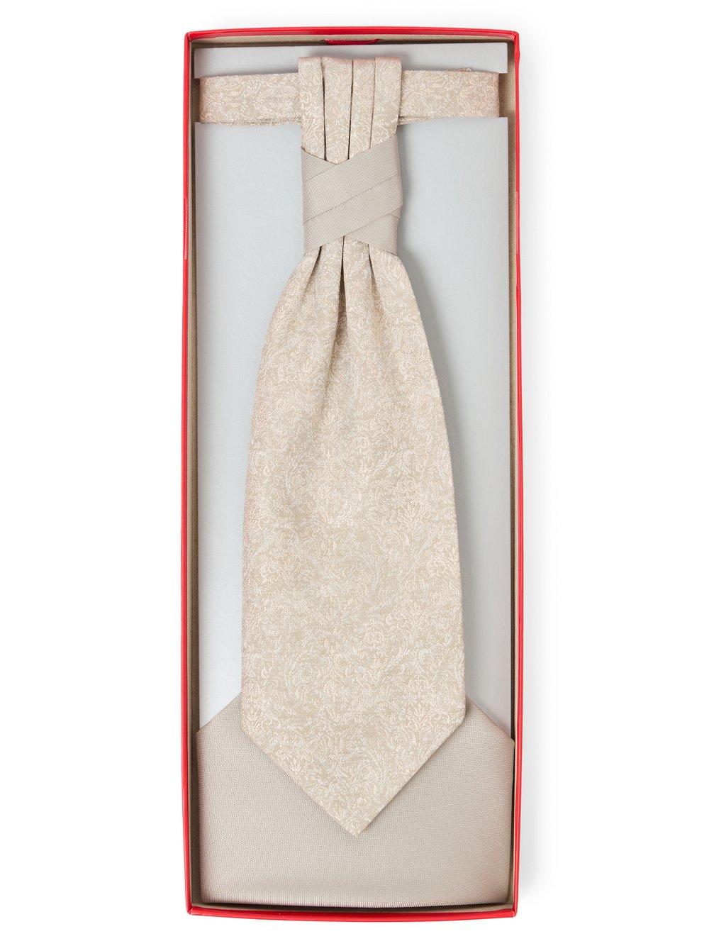 Tziacco Plastron und Einstecktuch Herren Regular Fit Baumwolle beige gemustert, ONE SIZE