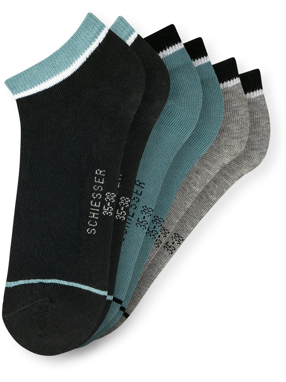 Thumbnail - Schiesser Sneakersocken  Jungen Jersey mehrfarbig bedruckt, 31-34