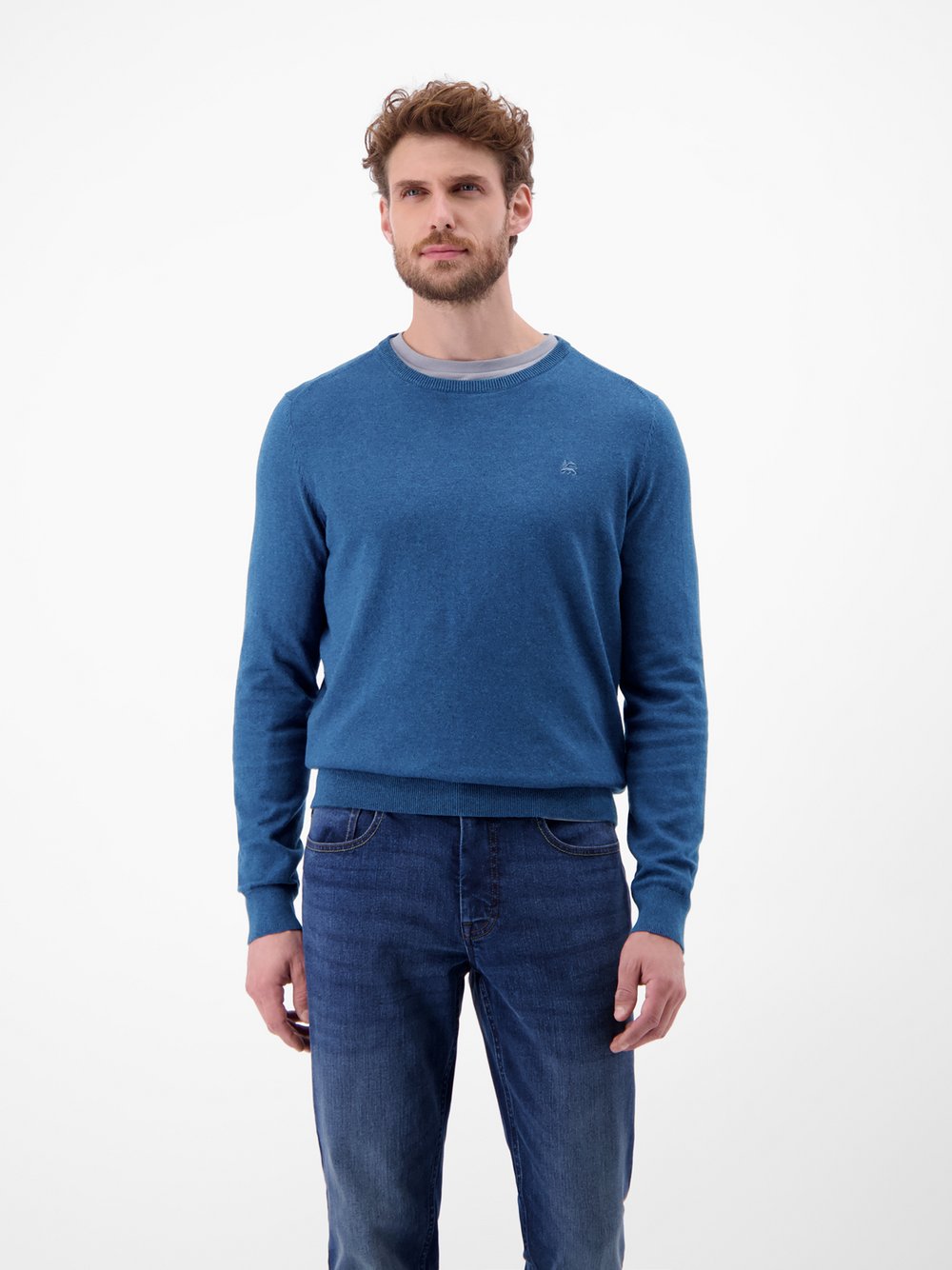 LERROS Strickpullover Herren Baumwolle blau, L
