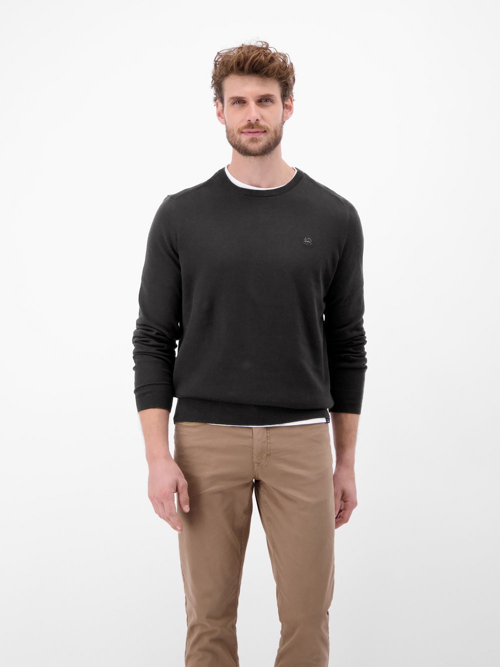 LERROS Strickpullover Herren Baumwolle schwarz, XXXL