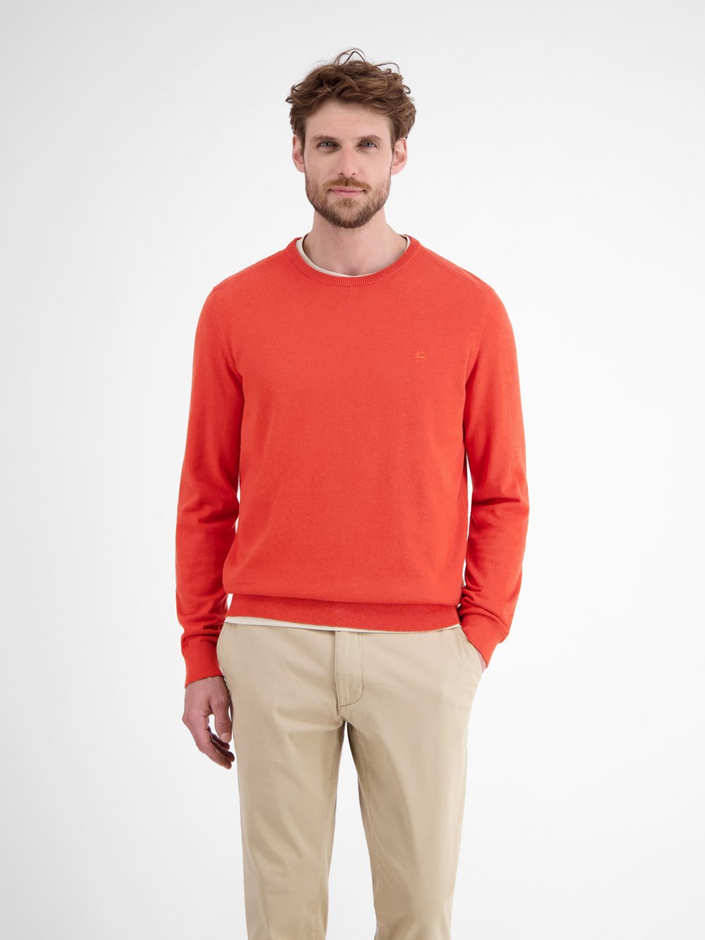 LERROS Strickpullover Herren Baumwolle rot, L