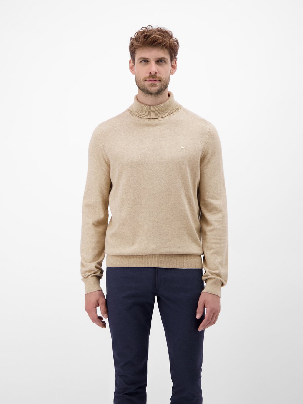 LERROS Rollkragenpullover Herren Baumwolle beige, XXXL