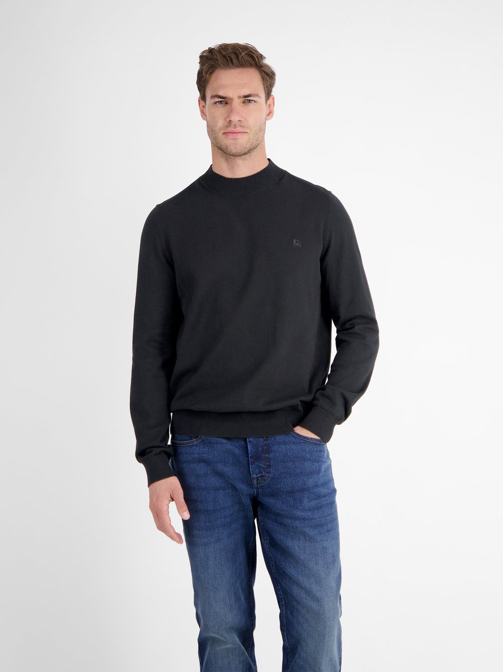 LERROS Strickpullover Herren Baumwolle schwarz, XXL