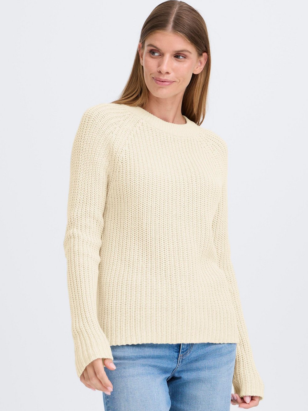 Thumbnail - OXMO Strickpullover Damen Baumwolle beige, XL
