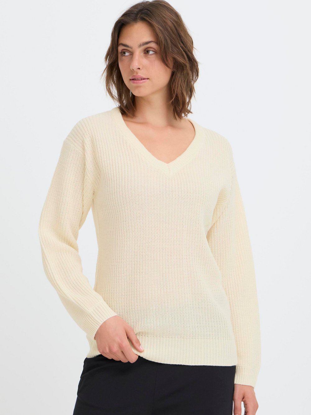 OXMO Strickpullover Damen beige, M