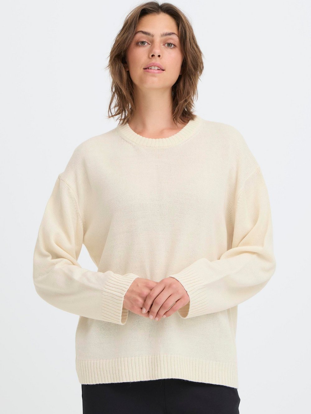 Thumbnail - OXMO Strickpullover Damen beige, XS