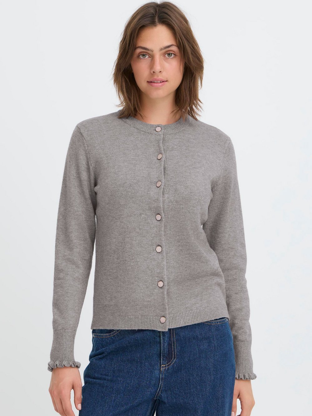 Thumbnail - OXMO Strickjacke Damen Viskose grau, XL