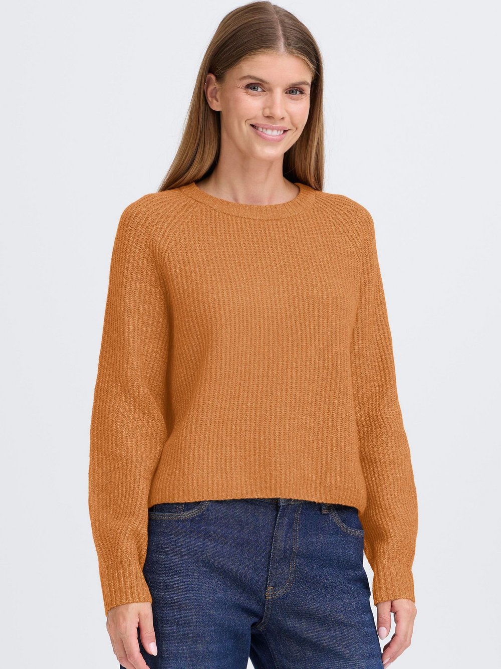 OXMO Strickpullover Damen braun gemustert, M