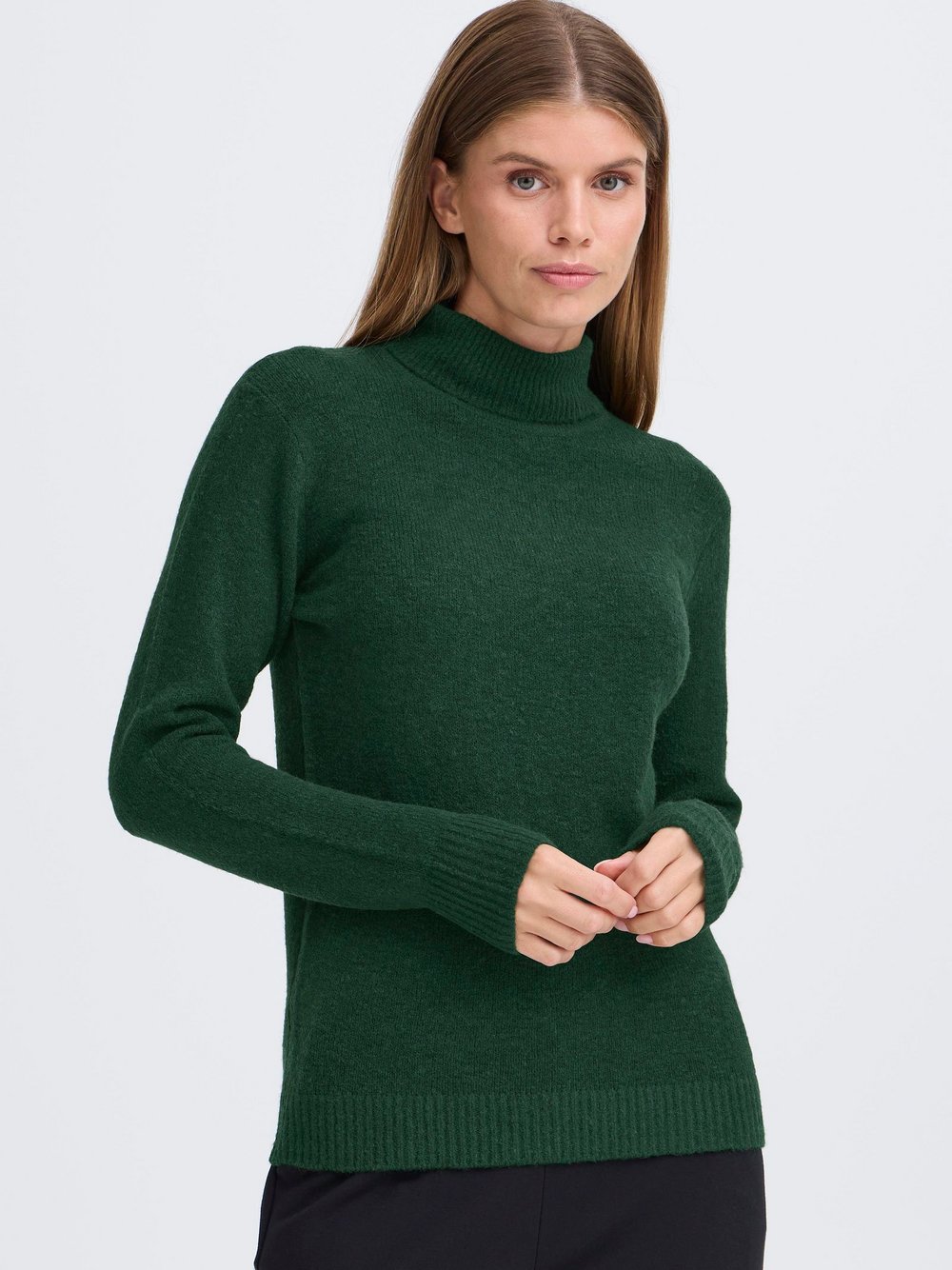 OXMO Rollkragenpullover Damen grün meliert, L