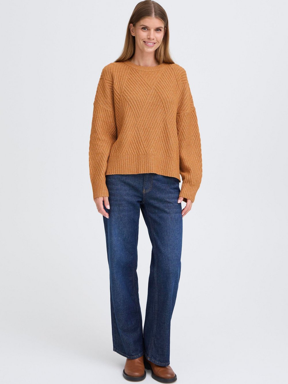 OXMO Strickpullover Damen braun, XL