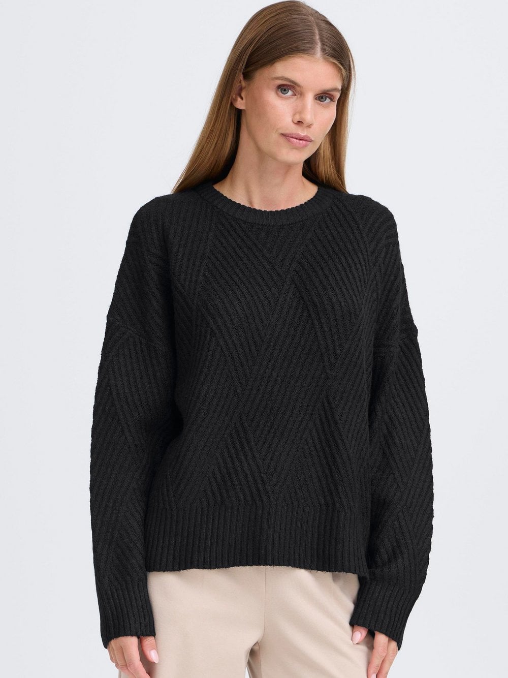 OXMO Strickpullover Damen schwarz, XXL