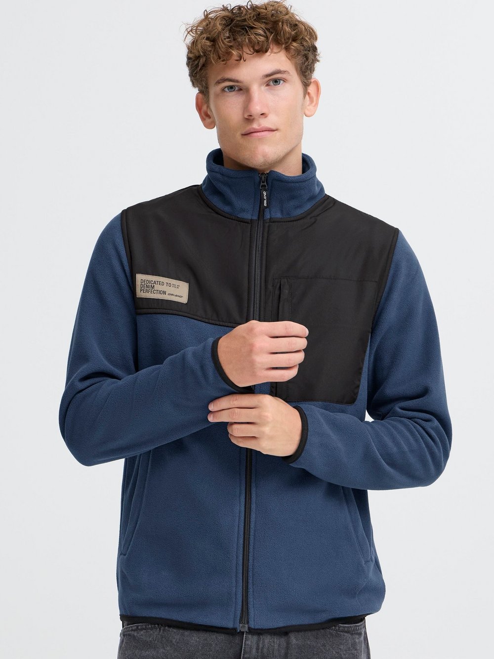 BLEND Fleecejacke Herren blau, L