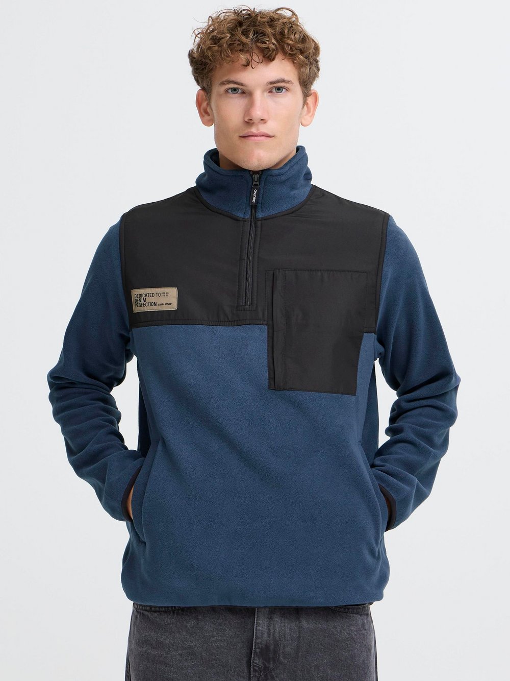 Thumbnail - BLEND Fleecepullover Herren blau, XL