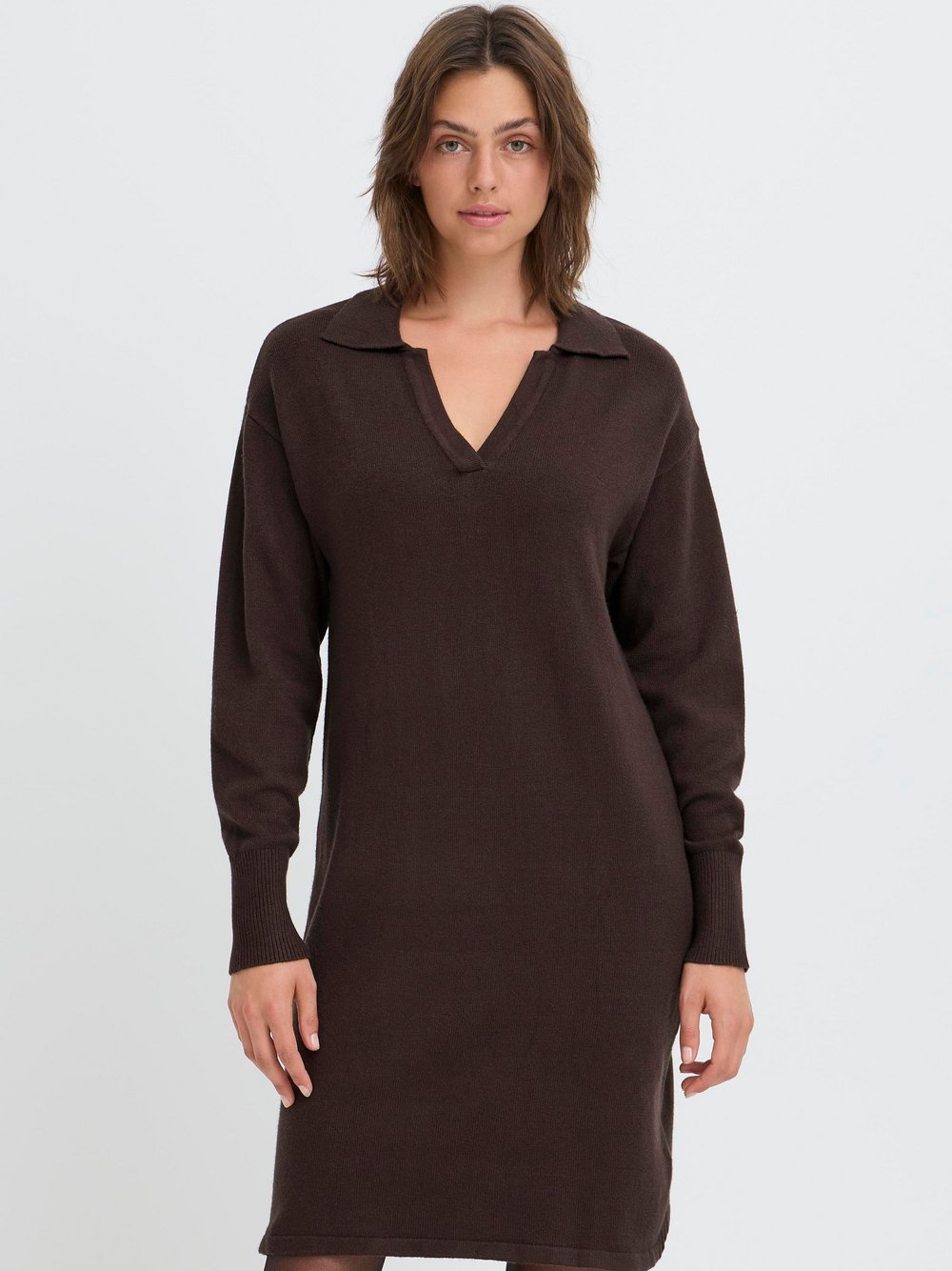 OXMO Strickkleid Damen Viskose braun, XXL