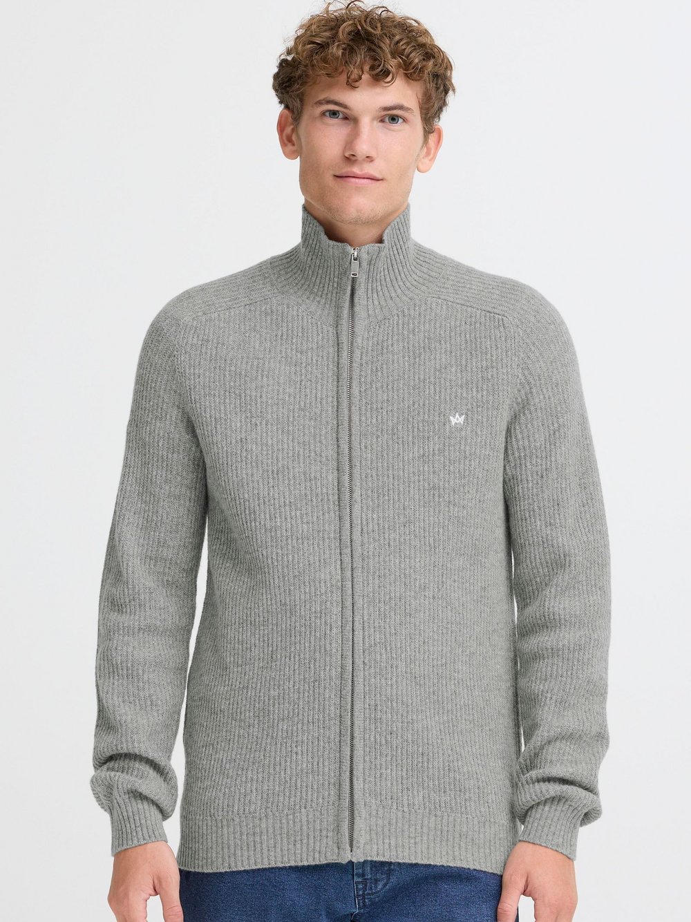 Kronstadt Trainingsjacke Herren Wolle grau meliert, S