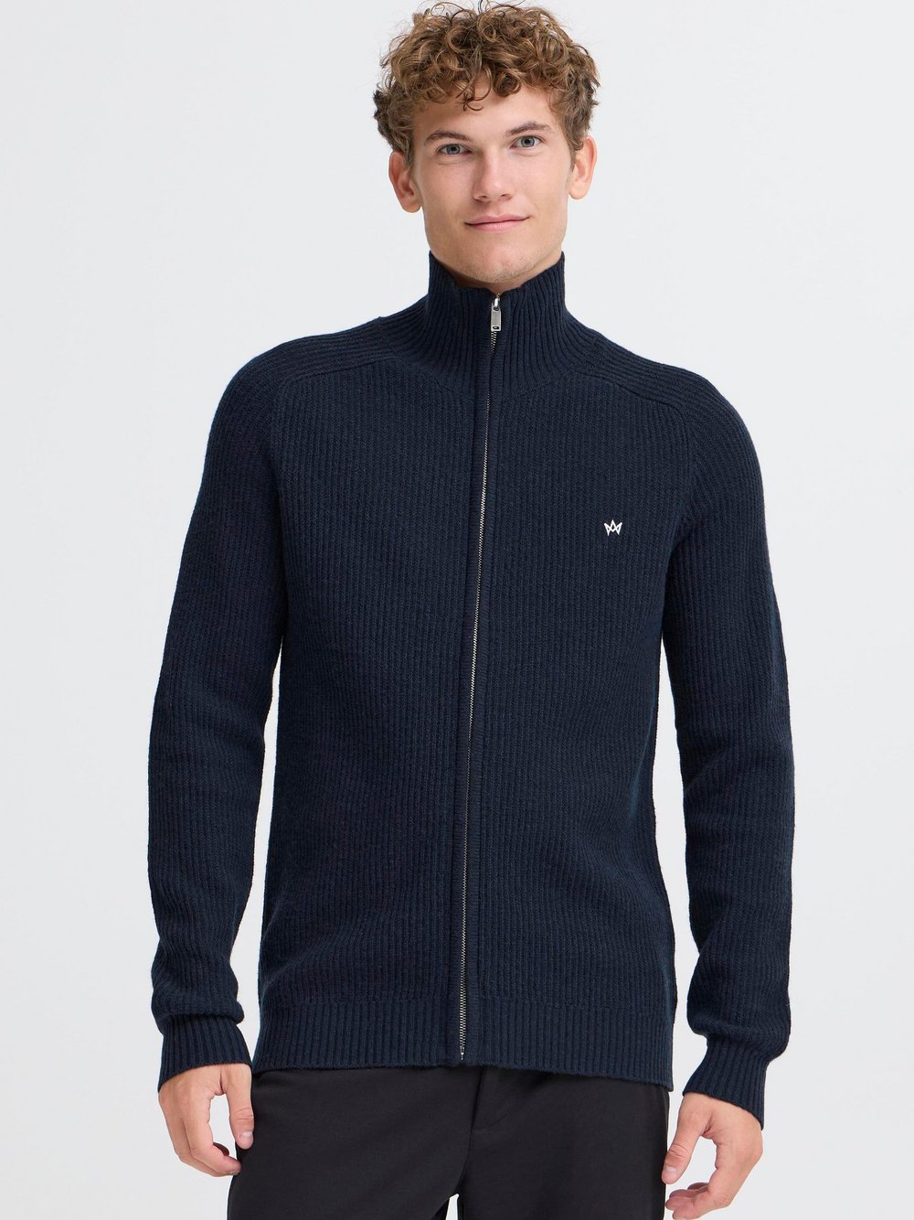 Thumbnail - Kronstadt Trainingsjacke Herren Wolle blau meliert, S