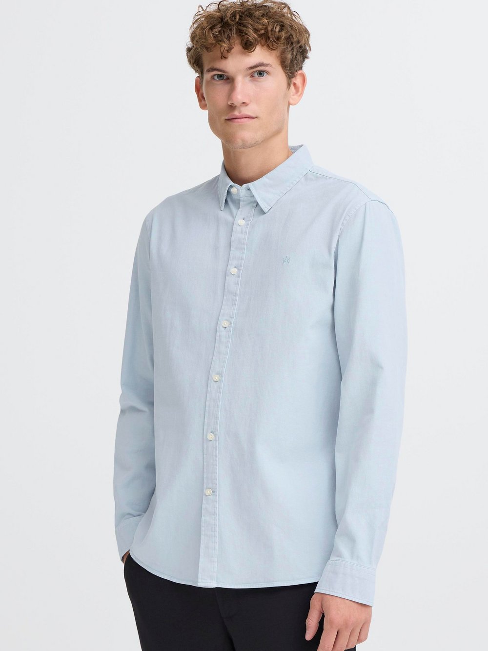 Thumbnail - Kronstadt Langarmhemd Herren Regular Fit Baumwolle blau, L
