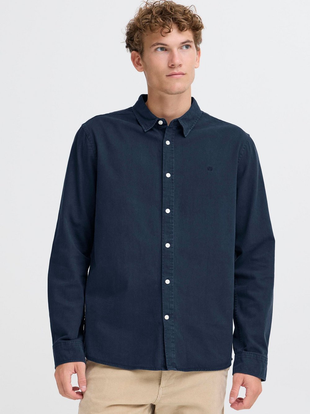 Thumbnail - Kronstadt Langarmhemd Herren Regular Fit Baumwolle blau, XL