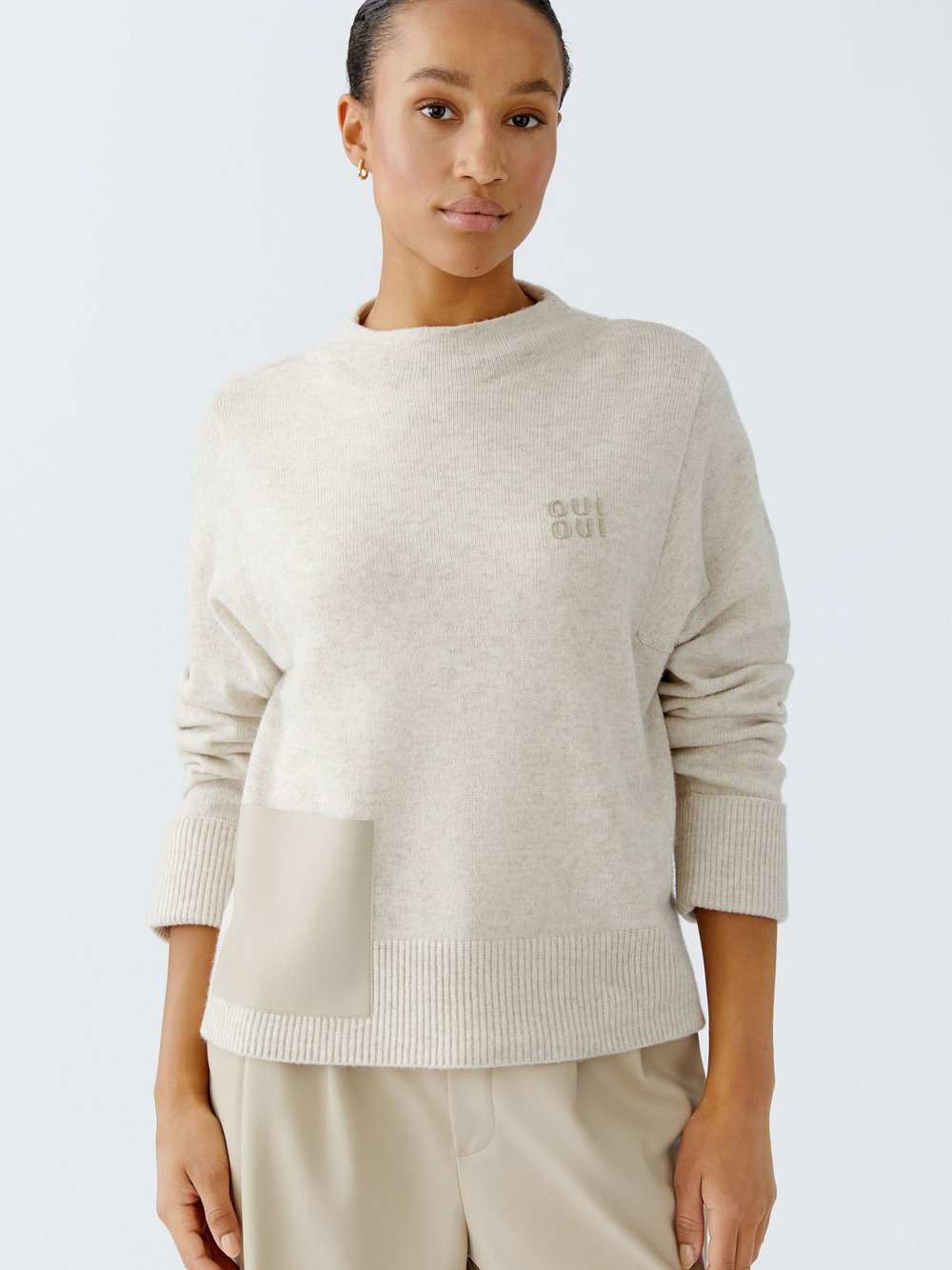 Thumbnail - Oui Pullover Damen Polyamid beige, 38