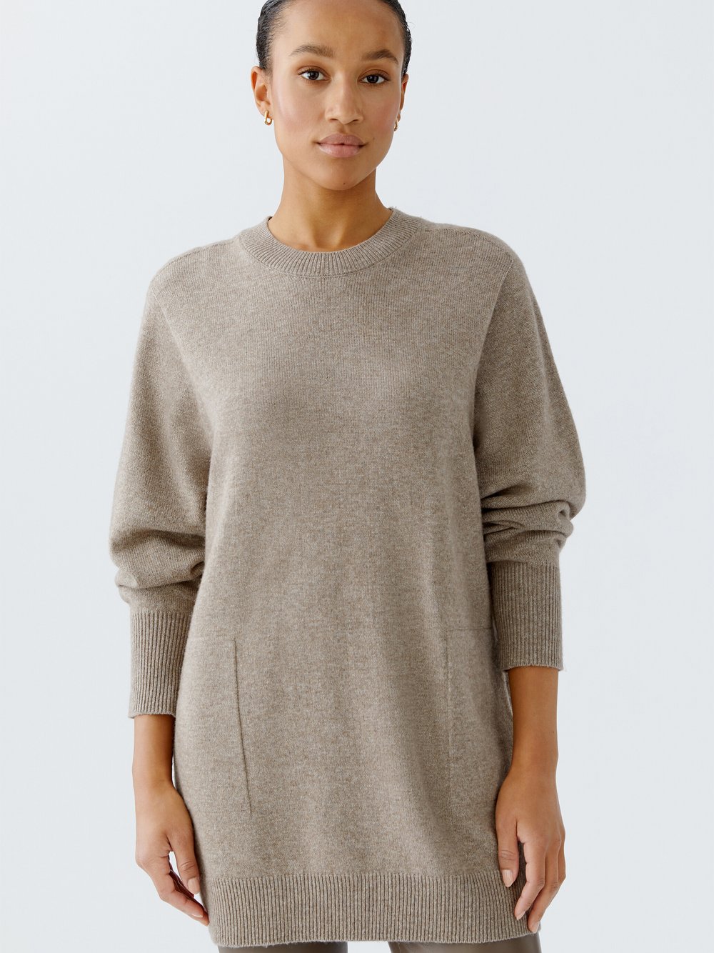 Thumbnail - Oui Pullover Damen Wolle braun, 36
