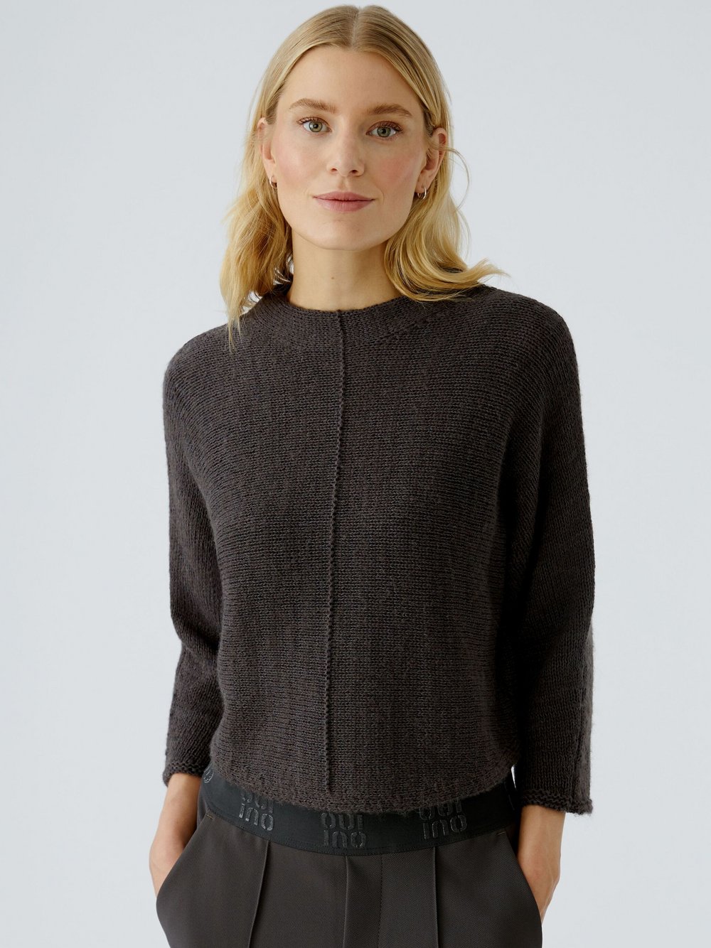 Thumbnail - Oui Pullover Damen Baumwolle braun, 34